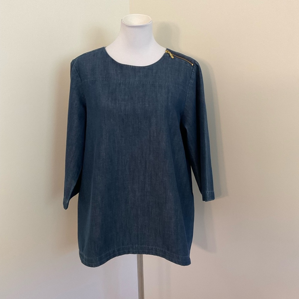 Martha Stewart Indigo Denim Tunic Top